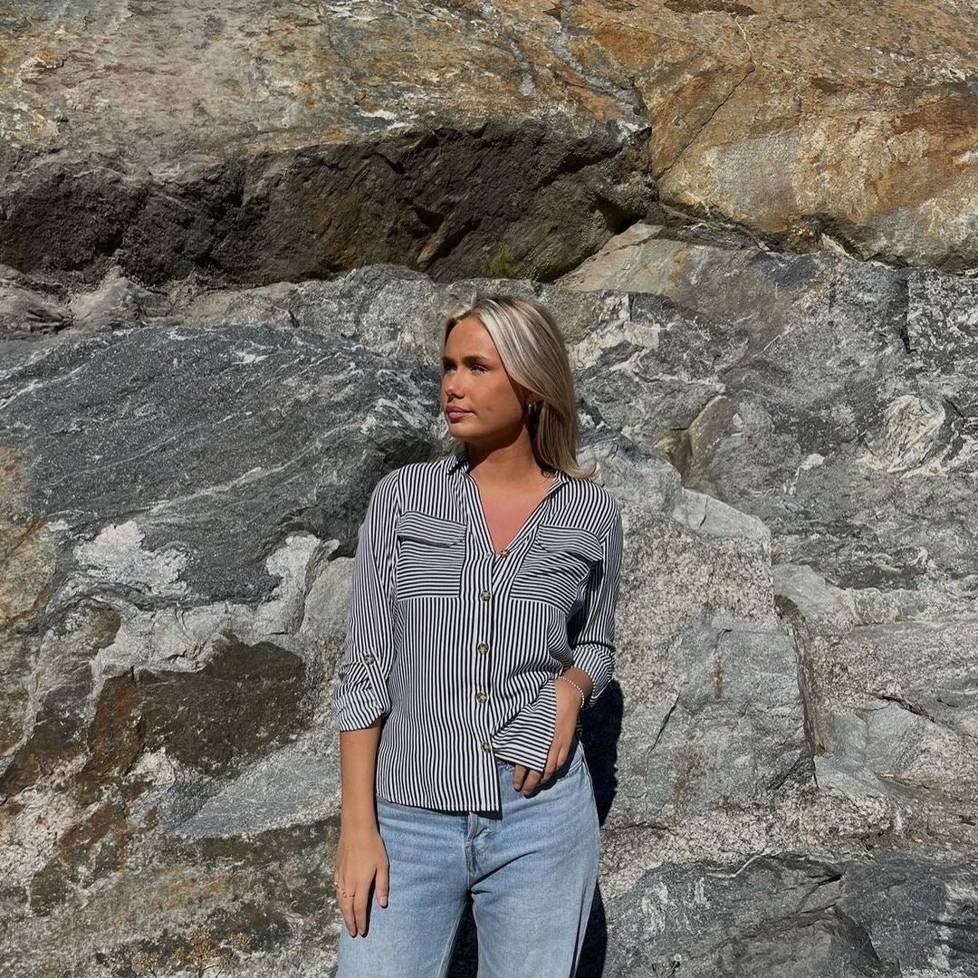 VMBUMPY Shirt - Stripes Snow White